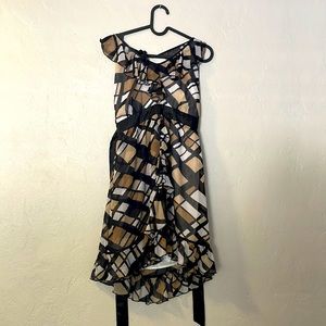 Beautiful Brown and black dress striped back open